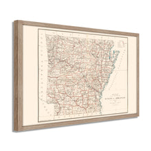 Cargar imagen en el visor de la galería, Digitally Restored and Enhanced 1886 Arkansas State Map Poster - Framed Vintage Map of Arkansas Wall Art - Historic AR Map Print - Restored Arkansas Wall Map from General Land Office
