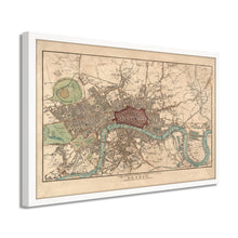 Load image into Gallery viewer, Digitally Restored and Enhanced 1815 London England Map Poster - Framed Vintage London Wall Art - Old City of London Map Print - History Map of London England Wall Art
