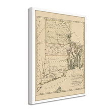Load image into Gallery viewer, Digitally Restored and Enhanced 1797 Map of Rhode Island - Framed Vintage Rhode Island State Map - Old Rhode Island Poster - Historic RI Map - Restored Rhode Island Wall Art
