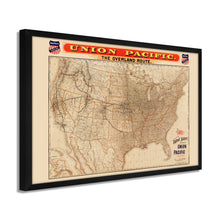 Cargar imagen en el visor de la galería, Digitally Restored and Enhanced 1892 Union Pacific Map of the United States - Framed Vintage USA Map - Old United States Map History
