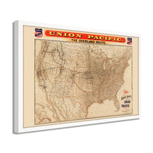 Cargar imagen en el visor de la galería, Digitally Restored and Enhanced 1892 Union Pacific Map of the United States - Framed Vintage USA Map - Old United States Map History
