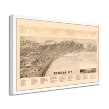Load image into Gallery viewer, Digitally Restored and Enhanced 1893 Map of Geneva New York - Framed Vintage New York Map Poster - Old City of Geneva Map History
