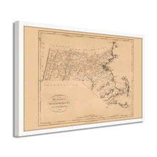 Load image into Gallery viewer, Digitally Restored and Enhanced 1796 Massachusetts State Map Print - Framed Vintage Map of Massachusetts Poster - Old Massachusetts Wall Art - Restored Map of Massachusetts State
