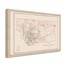 Load image into Gallery viewer, Digitally Restored and Enhanced 1879 Montana Map Poster - Framed Vintage Montana Poster - History Map of Montana Wall Art - Restored Montana State Map Territory from Official Records
