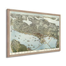 Cargar imagen en el visor de la galería, Digitally Restored and Enhanced 1891 Seattle Map Poster - Framed Vintage Seattle Map Wall Art - Old Seattle Map Art - Bird&#39;s Eye View of Seattle &amp; Environs King County Washington
