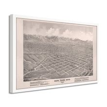 Load image into Gallery viewer, Digitally Restored and Enhanced 1875 Utah Map Poster - Framed Vintage Salt Lake City Map - Old Utah Wall Map - Restored Utah Wall Art - Bird&#39;s Eye View of Salt Lake City Utah Poster

