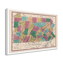 Cargar imagen en el visor de la galería, Digitally Restored and Enhanced 1829 Pennsylvania State Map - Framed Vintage Pennsylvania Map Poster - Pennsylvania Wall Art - Historic PA Map Poster - Restored Pennsylvania Map Print
