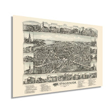 Load image into Gallery viewer, Digitally Restored and Enhanced 1888 Westborough Massachusetts Map - History Map of Westborough MA Wall Art - Old Westborough Worcester County Wall Map
