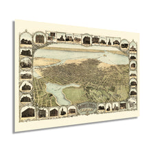 Load image into Gallery viewer, Digitally Restored and Enhanced 1900 Oakland California Map Poster - Vintage Oakland Map Wall Art - Old Oakland Poster - Historic Birds Eye View Map of The City of Oakland CA with Illustrations
