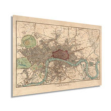 Cargar imagen en el visor de la galería, Digitally Restored and Enhanced 1815 London England Map Poster - Vintage Map of London Wall Art - Historic London Wall Decor - Old Map of London England Wall Art
