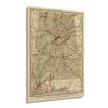 Cargar imagen en el visor de la galería, Digitally Restored and Enhanced 1888 Map of Alabama - Vintage Map of Alabama Wall Art - Railroad Map of Alabama Poster - State of Alabama Decor - Alabama Old Maps - Alabama Wall Decor
