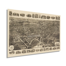 Cargar imagen en el visor de la galería, Digitally Restored and Enhanced 1921 Middletown New York Map - Vintage Map of Middletown NY Wall Art Poster - Old Bird&#39;s Eye View Map of Middletown NY
