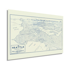 Load image into Gallery viewer, Digitally Restored and Enhanced 1925 Map of Seattle Washington - Vintage Map of Seattle Wall Art - Seattle Vintage Poster - Bird&#39;s Eye View of Seattle Wall Map - Portion of City and Vicinity
