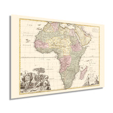 Load image into Gallery viewer, Digitally Restored and Enhanced 1725 Africa Map - Vintage Map of Africa Poster - Old Poster of Africa Wall Art - Vintage Africa Map - Shows Boundaries Rivers Forests and Settlements
