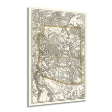 Load image into Gallery viewer, Digitally Restored and Enhanced 1876 Arizona Map Poster - Old Map of Arizona Wall Art - Vintage Arizona Map Print - Indexed Arizona State Map History
