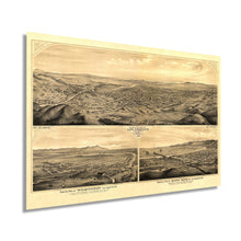 Load image into Gallery viewer, Digitally Restored and Enhanced 1877 Map of Los Angeles California - Vintage Map Panoramic Birds Eye View of Los Angeles, Wilmington and Santa Monica - Los Angeles Decor - Los Angeles Map Art
