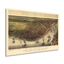 Load image into Gallery viewer, Digitally Restored and Enhanced 1885 New Orleans Louisiana Map - Vintage Map of New Orleans Wall Art - New Orleans Vintage Map - Historic New Orleans Poster with Names of Prominent Places
