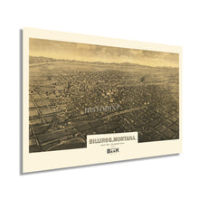 Load image into Gallery viewer, Digitally Restored and Enhanced 1904 Billings Montana Map Poster - Vintage Montana Poster - History Map of Billings MT - Old City of Billings Wall Art
