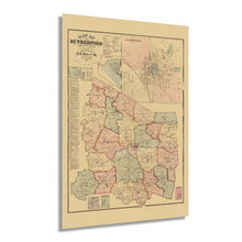 Load image into Gallery viewer, Digitally Restored and Enhanced 1878 Rutherford County Tennessee Map - Old Rutherford County Tennessee Wall Art - Rutherford County TN Poster Map History
