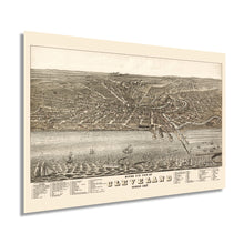 Load image into Gallery viewer, Digitally Restored and Enhanced 1877 Cleveland Map - Vintage Map of Cleveland Ohio Wall Art - Old Cleveland Ohio Map - Historic Cleveland Poster - Birds Eye View Map of Cleveland Ohio
