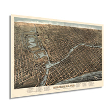 Load image into Gallery viewer, Digitally Restored and Enhanced 1872 Milwaukee Map - Vintage Map of Milwaukee Wall Art - Old Milwaukee Wisconsin Map - Historic Wall Map of Milwaukee Poster - Bird&#39;s Eye View Map of Milwaukee WI
