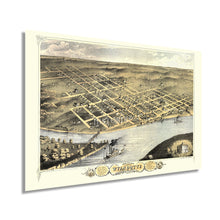 Load image into Gallery viewer, Digitally Restored and Enhanced 1869 Kansas City Wyandotte Kansas Map - Old Wyandotte County Kansas Wall Art Poster - Kansas City KS Map History
