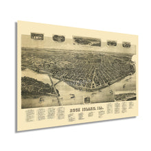 Load image into Gallery viewer, Digitally Restored and Enhanced 1889 Rock Island Illinois Map Poster - Vintage City of Rock Island Map of Illinois - History Map of Rock Island Wall Art
