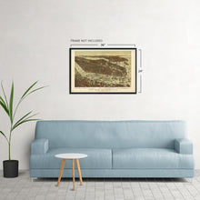 Load image into Gallery viewer, Digitally Restored and Enhanced - 1892 Map of New York and Brooklyn with Jersey City and Hoboken Waterfront - NYC Vintage Map Wall Art Panoramic Birds Eye View Map of New York Poster - NYC Decor
