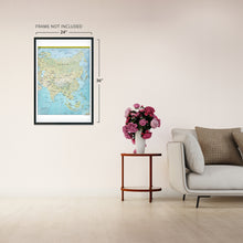 Load image into Gallery viewer, Digitally Restored and Enhanced 2021 Asia Map Poster - Countries of Asia Wall Map - Map of Asia Poster - Large Asia Map Print - Wall Map of Asia
