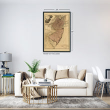 Load image into Gallery viewer, Digitally Restored and Enhanced 1777 Map of New Jersey State - New Jersey Vintage Map - Province of New Jersey Divided Into East and West - New Jersey Wall Art - Old Map of New Jersey
