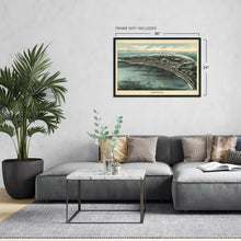 Load image into Gallery viewer, Digitally Restored and Enhanced 1910 Map of Provincetown Massachusetts - Vintage Map Wall Art - Panoramic Birds Eye View of Provincetown Mass. - Provincetown Map - Provincetown Poster
