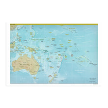Cargar imagen en el visor de la galería, Mapa de Oceanía 2021 - Mapa de la región de Oceanía Impresión de arte de pared - Póster de mapa de Oceanía 
