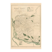 Load image into Gallery viewer, Digitally Restored and Enhanced 1888 Clark County Washington Map Poster - Vintage Vancouver Washington Map Clark County Wall Art - Old Clark County WA Territory Map with Landowner Names and Data
