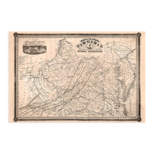 Load image into Gallery viewer, Digitally Restored and Enhanced 1862 Map of Virginia -Vintage Wall Art - Map of State of Virginia During the Civil War - State Map of Virginia - Virginia Wall Map - Virginia Decor
