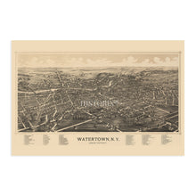 Load image into Gallery viewer, Digitally Restored and Enhanced 1891 Watertown New York Map - Map of Watertown Wall Art - Old City of Watertown NY Map - History Map of New York Poster

