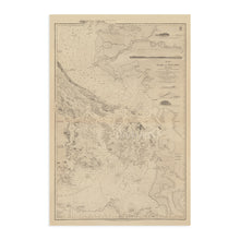 Load image into Gallery viewer, Digitally Restored and Enhanced 1865 Puget Sound Map Poster - Vintage Map of Puget Sound Washington Wall Art Showing San Juan Island Whidbey Island - Old Haro Strait Map - History Map of Rosario Strait
