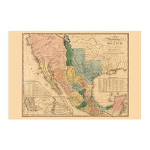 Load image into Gallery viewer, Digitally Restored and Enhanced 1846 United States of Mexico Map Poster - Vintage Map of Mexico Wall Art - Old United States of Mexico Wall Map - Mapa de Mexico - Historic Map of Mexico States
