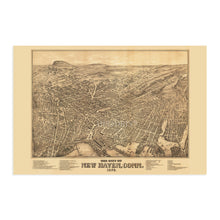 Load image into Gallery viewer, Digitally Restored and Enhanced 1879 New Haven Connecticut Map - Vintage New Haven Wall Art - Old New Haven Map - Historic New Haven CT Poster - Bird&#39;s Eye View History Map of New Haven Connecticut
