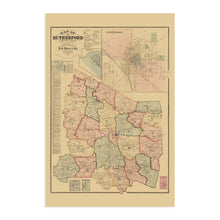 Load image into Gallery viewer, Digitally Restored and Enhanced 1878 Rutherford County Tennessee Map - Old Rutherford County Tennessee Wall Art - Rutherford County TN Poster Map History
