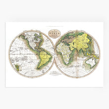 Load image into Gallery viewer, Digitally Restored and Enhanced 1795 Map of the World - Vintage Map Wall Art - Beautiful Wall Decor - Large Vintage World Map - Vintage World Map Poster - Vintage Old World Map (White)

