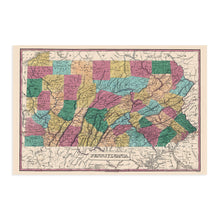 Cargar imagen en el visor de la galería, Digitally Restored and Enhanced 1829 Pennsylvania State Map - Vintage Map Pennsylvania Wall Art - Map of Pennsylvania State - PA Wall Art - Map of Pennsylvania State - Old Pennsylvania Map
