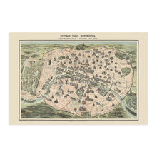 Load image into Gallery viewer, Digitally Restored and Enhanced 1878 Vintage Paris Map Art - Nouveau Paris Monumental Map - Old Wall Map of Paris Wall Art - History Map of Paris France Poster - Historic Paris Map Poster
