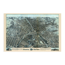 Load image into Gallery viewer, Digitally Restored and Enhanced 1874 Syracuse New York Map Wall Art - Old Map of Syracuse NY Wall Decor - Historic Birds Eye View of Syracuse Poster with Index and Points of Interest
