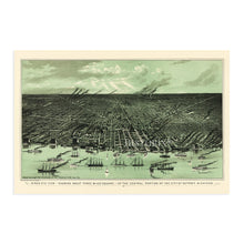 Load image into Gallery viewer, Digitally Restored and Enhanced 1889 Detroit Michigan Map Poster - Vintage Detroit Wall Art - Detroit History Poster - Detroit City Wall Art - Old Detroit Map - Bird&#39;s Eye View of Detroit City Poster
