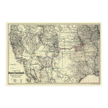 Load image into Gallery viewer, Digitally Restored and Enhanced 1883 Map of Atchison Topeka Santa Fe Railroad System - History Map of ATSF Railroad Wall Art - Old AT&amp;SF Railroad Map

