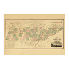 Load image into Gallery viewer, Digitally Resored and Enhanced 1832 Tennessee State Map - Vintage Map Wall Decor - Historical Map of Tennessee - Tennessee Wall Art - State Maps Tennessee - Tennessee Map Art - TN Map
