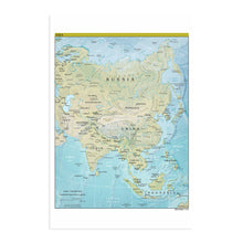 Load image into Gallery viewer, Digitally Restored and Enhanced 2021 Asia Map Poster - Countries of Asia Wall Map - Map of Asia Poster - Large Asia Map Print - Wall Map of Asia
