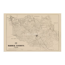 Load image into Gallery viewer, Digitally Restored and Enhanced 1879 Harris County Texas Map - Vintage Harris County Map - History Map of Harris County Wall Art - Old Poster Map of Texas - Historic Houston City Map of Texas Poster
