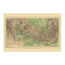 Load image into Gallery viewer, Digitally Restored and Enhanced 1926 Grand Canyon National Park Map - Vintage Grand Canyon Poster - History Map of the Grand Canyon Wall Art Print
