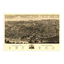 Load image into Gallery viewer, Digitally Restored and Enhanced 1879 Albany NY Map - Vintage Albany New York Wall Art - Old Albany New York Map - Bird&#39;s Eye View Map of Albany NY Poster - Historic Albany Map of New York
